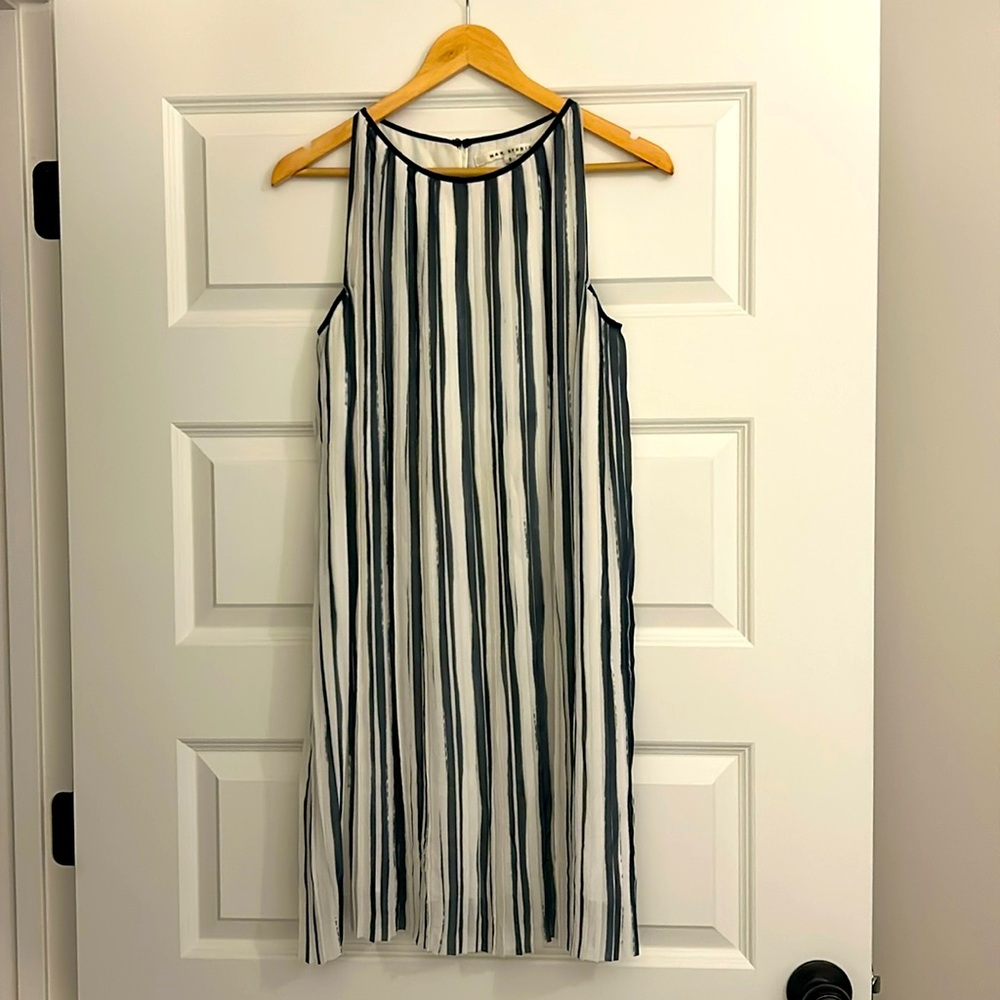Max Studio. Navy and white sundress, S